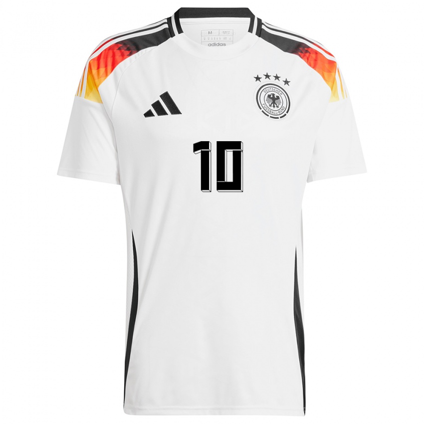 Niño Camiseta Alemania Jamal Musiala #10 Blanco 1ª Equipación 24-26 La Camisa