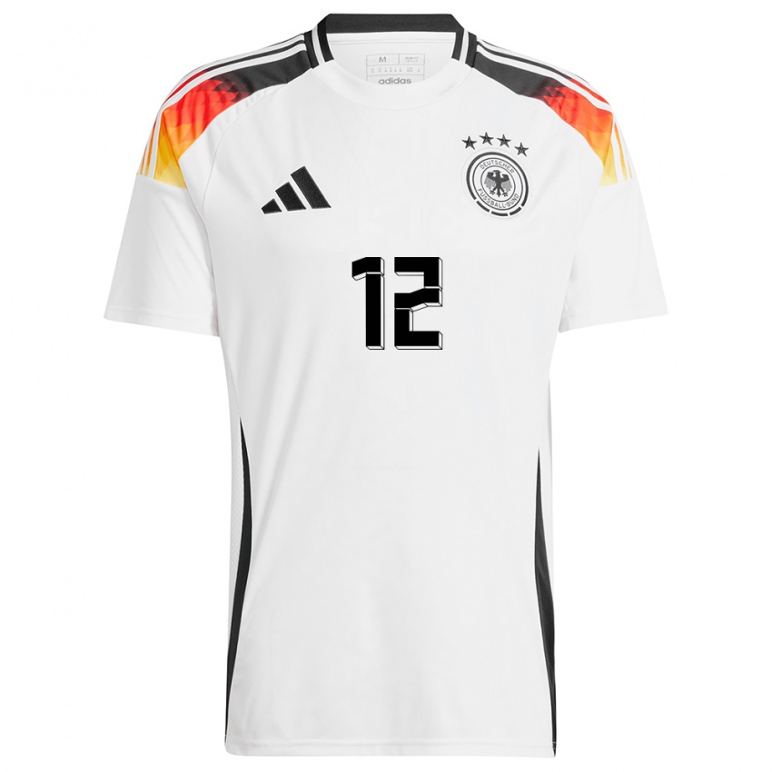 Niño Camiseta Alemania Sara Dabritz #12 Blanco 1ª Equipación 24-26 La Camisa