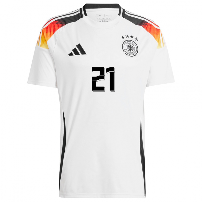 Niño Camiseta Alemania Ilkay Gundogan #21 Blanco 1ª Equipación 24-26 La Camisa