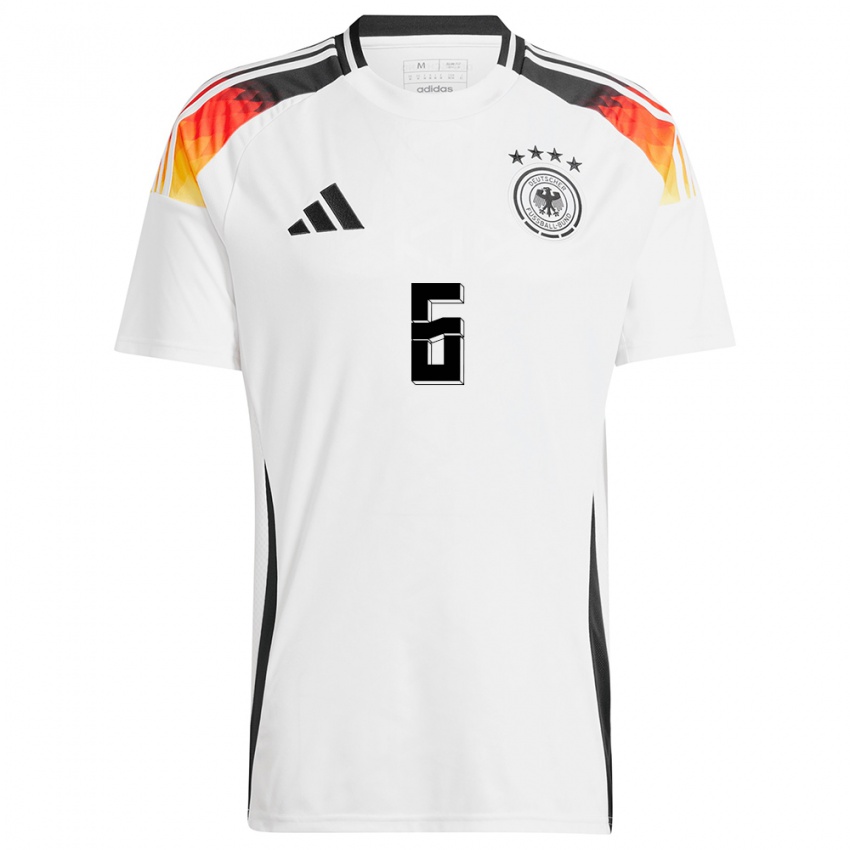 Niño Camiseta Alemania Umut Tohumcu #6 Blanco 1ª Equipación 24-26 La Camisa