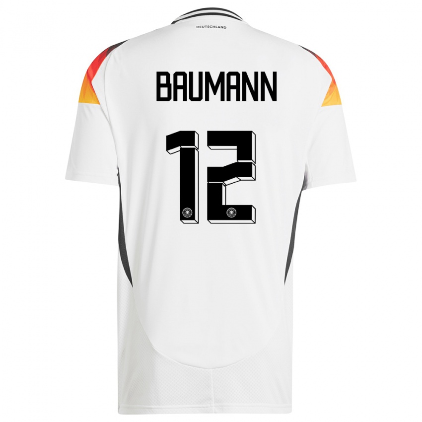 Niño Camiseta Alemania Oliver Baumann #12 Blanco 1ª Equipación 24-26 La Camisa