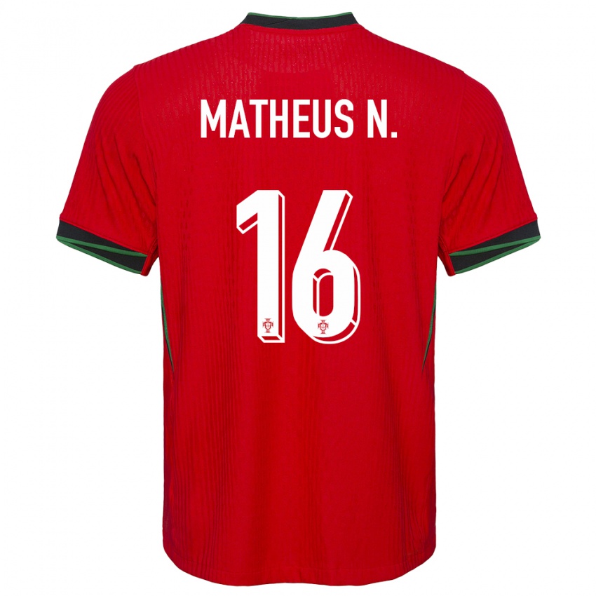 Niño Camiseta Portugal Matheus Nunes #16 Rojo 1ª Equipación 24-26 La Camisa