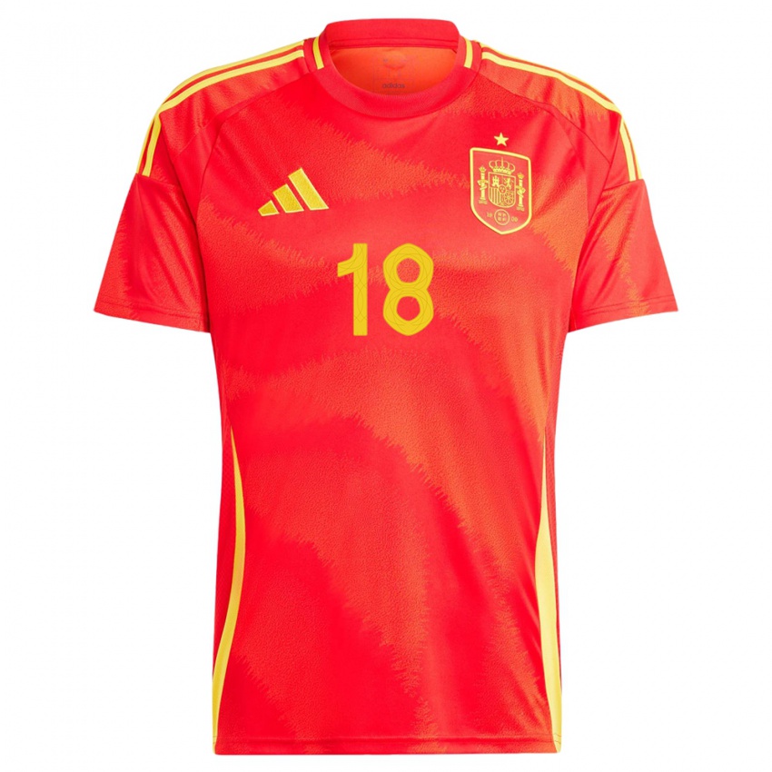 Niño Camiseta España Aitana Bonmati #18 Rojo 1ª Equipación 24-26 La Camisa