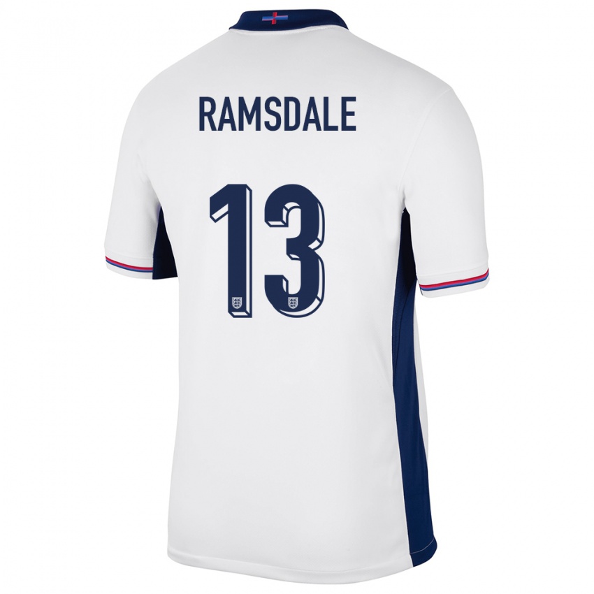 Niño Camiseta Inglaterra Aaron Ramsdale #13 Blanco 1ª Equipación 24-26 La Camisa