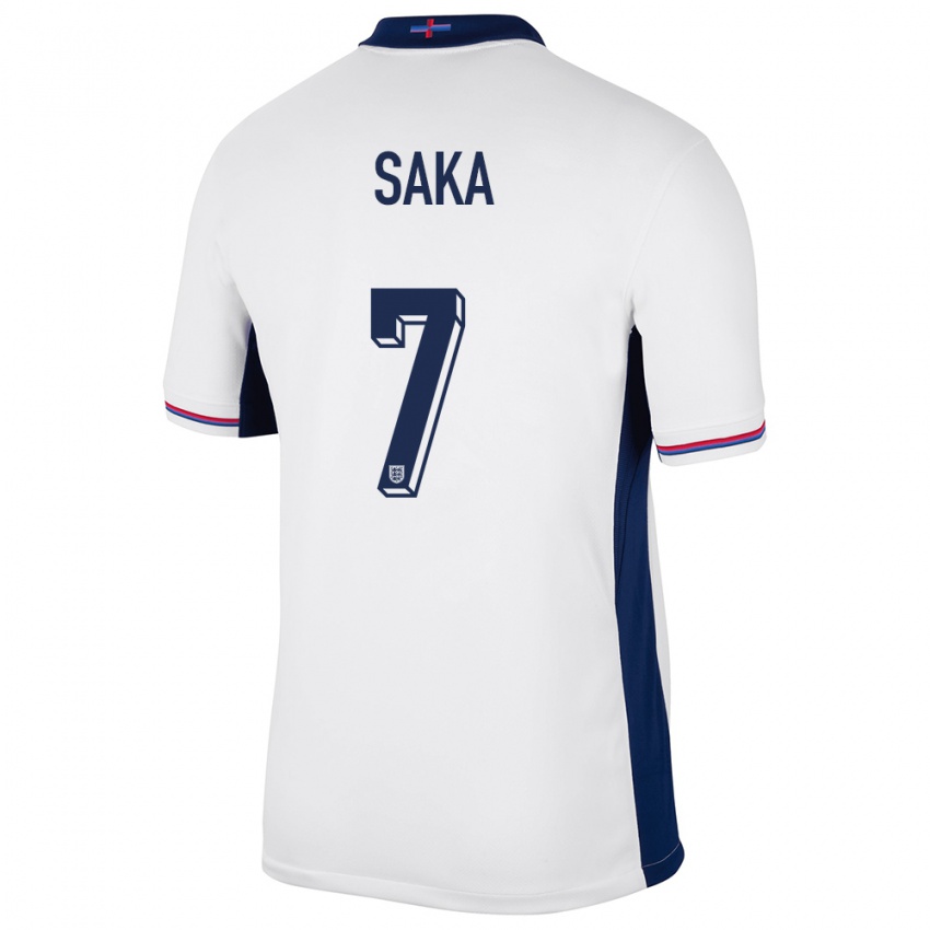 Niño Camiseta Inglaterra Bukayo Saka #7 Blanco 1ª Equipación 24-26 La Camisa