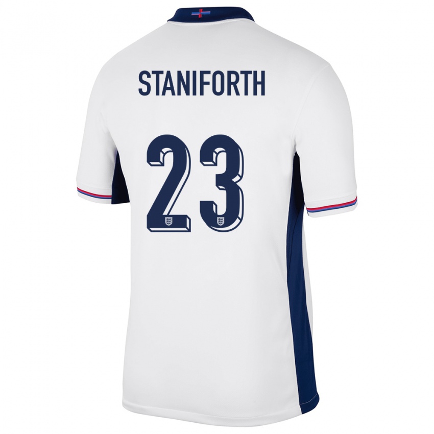 Niño Camiseta Inglaterra Lucy Staniforth #23 Blanco 1ª Equipación 24-26 La Camisa