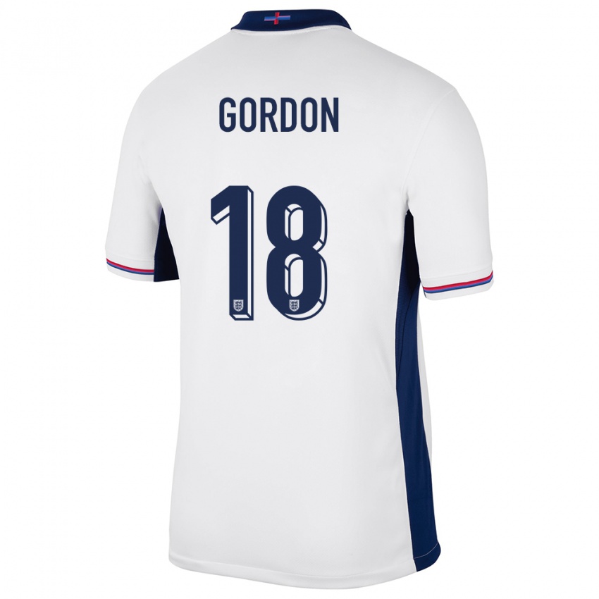 Niño Camiseta Inglaterra Anthony Gordon #18 Blanco 1ª Equipación 24-26 La Camisa