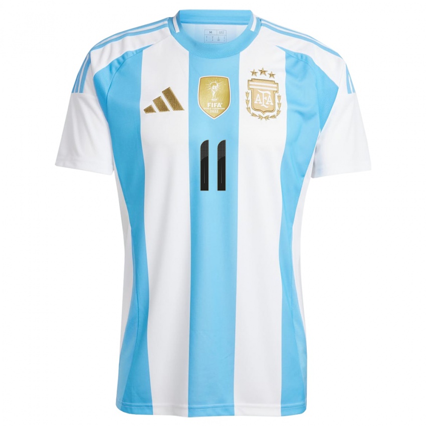 Niño Camiseta Argentina Lucas Besozzi #11 Blanco Azul 1ª Equipación 24-26 La Camisa