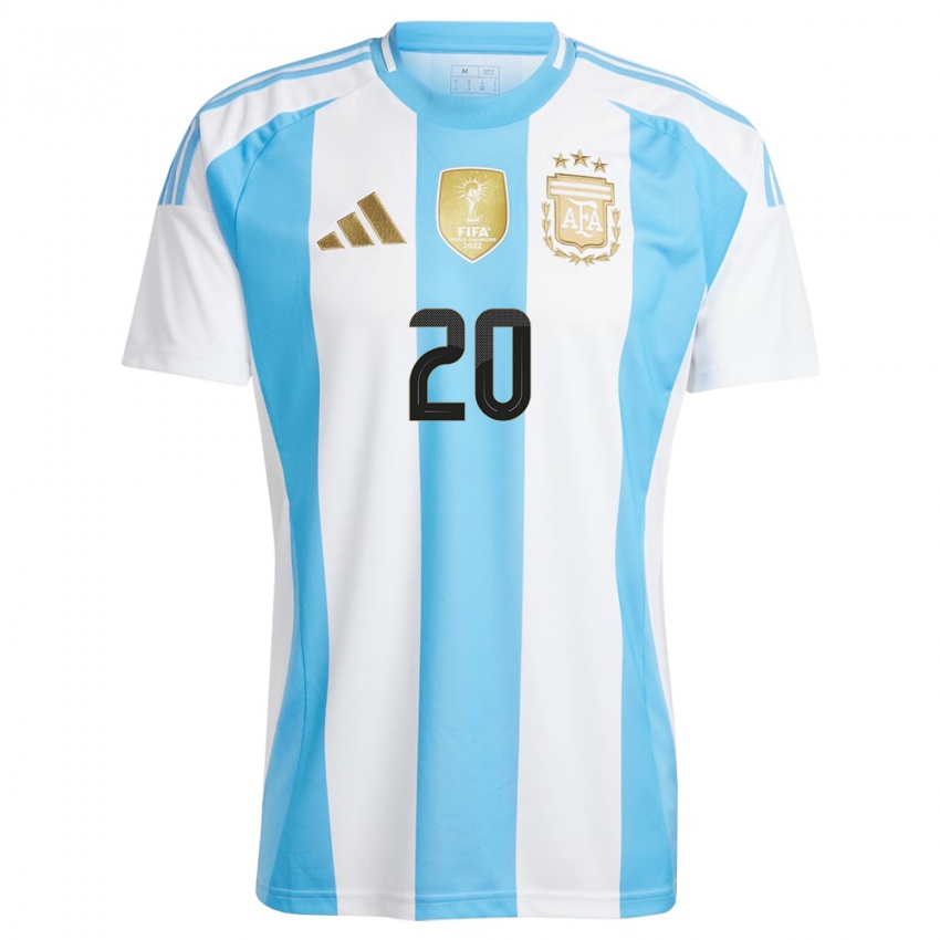 Niño Camiseta Argentina Ruth Bravo #20 Blanco Azul 1ª Equipación 24-26 La Camisa