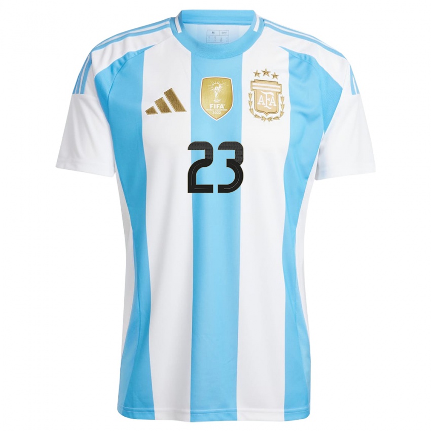 Niño Camiseta Argentina Emiliano Martinez #23 Blanco Azul 1ª Equipación 24-26 La Camisa