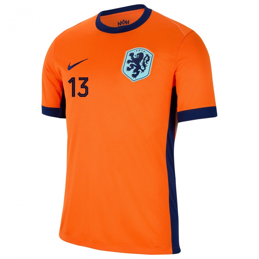 Niño Camiseta Países Bajos Oualid Agougil #13 Naranja 1ª Equipación 24-26 La Camisa