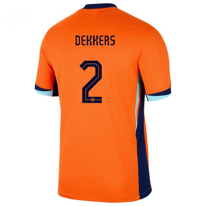 Niño Camiseta Países Bajos Sem Dekkers #2 Naranja 1ª Equipación 24-26 La Camisa