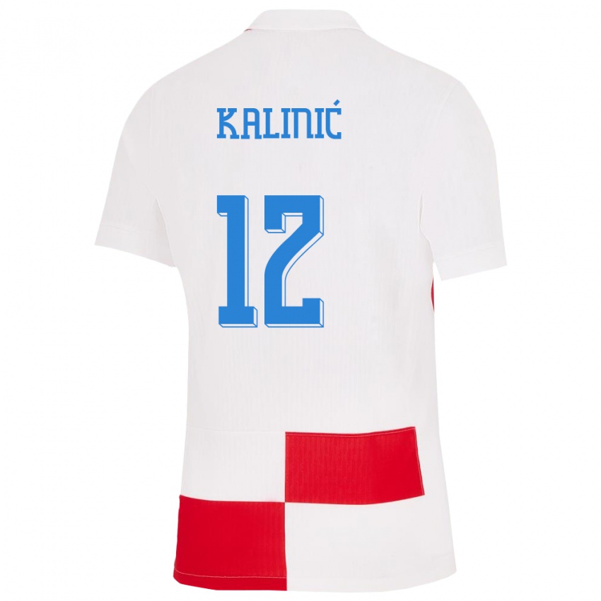 Niño Camiseta Croacia Lovre Kalinic #12 Blanco Rojo 1ª Equipación 24-26 La Camisa