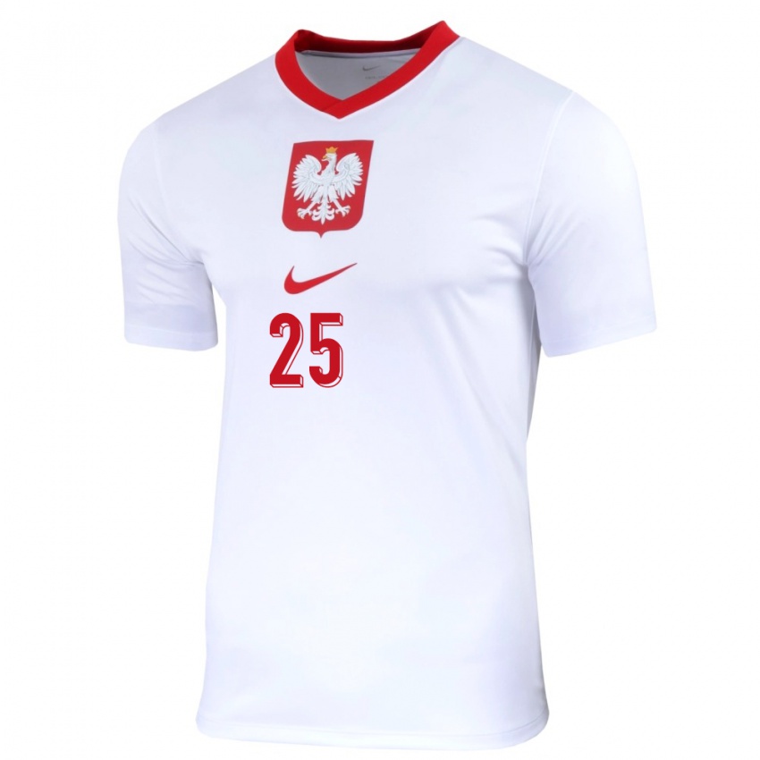 Niño Camiseta Polonia Michal Skoras #25 Blanco 1ª Equipación 24-26 La Camisa