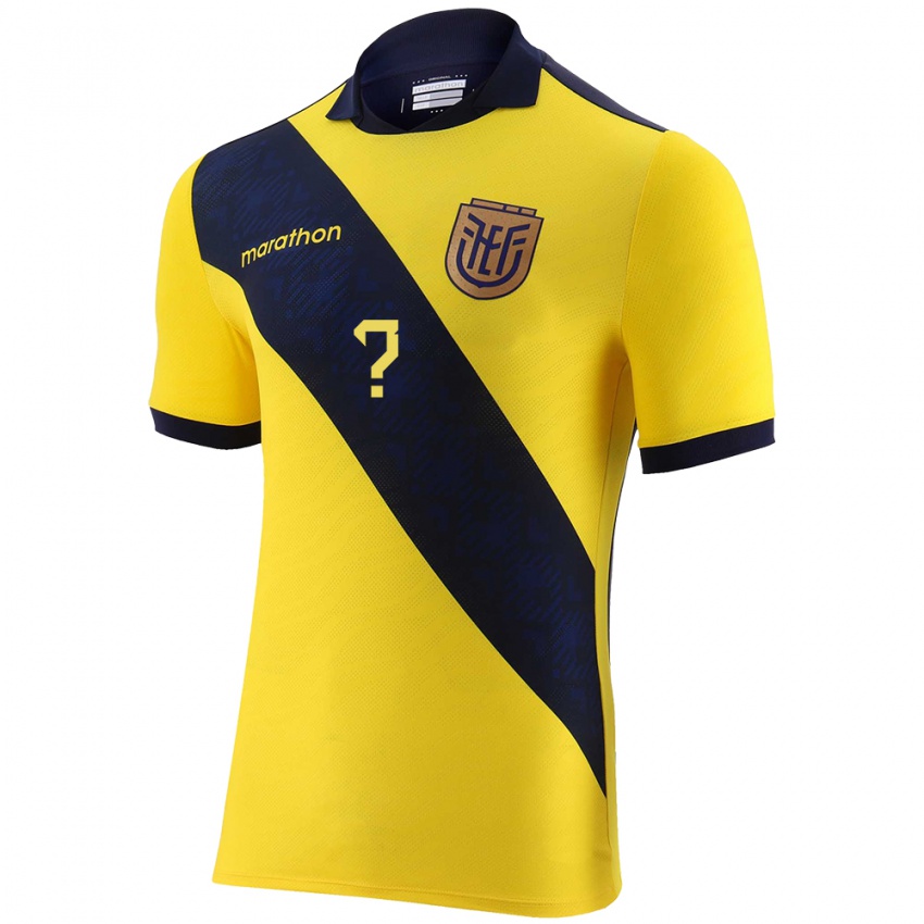 Niño Camiseta Ecuador Su Nombre #0 Amarillo 1ª Equipación 24-26 La Camisa