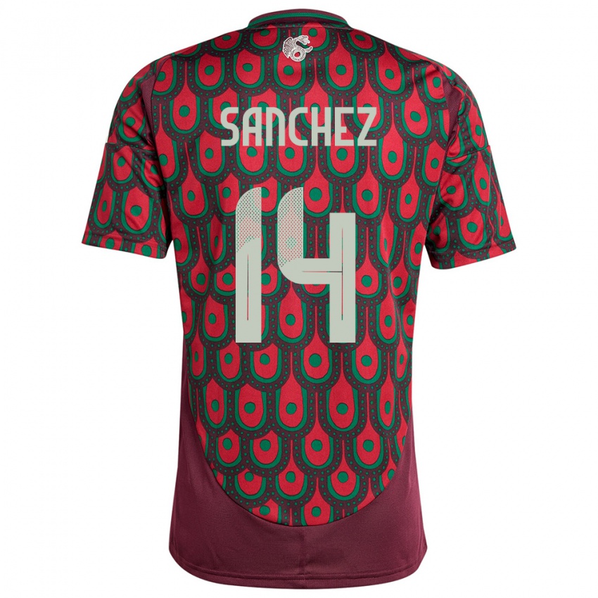 Niño Camiseta México Erick Sanchez #14 Granate 1ª Equipación 24-26 La Camisa