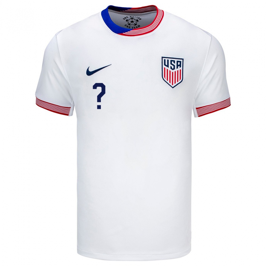 Niño Camiseta Estados Unidos Su Nombre #0 Blanco 1ª Equipación 24-26 La Camisa