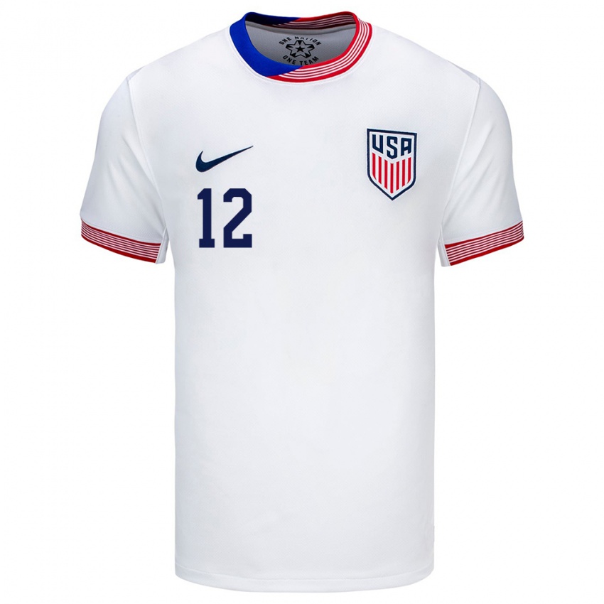 Niño Camiseta Estados Unidos Adam Beaudry #12 Blanco 1ª Equipación 24-26 La Camisa