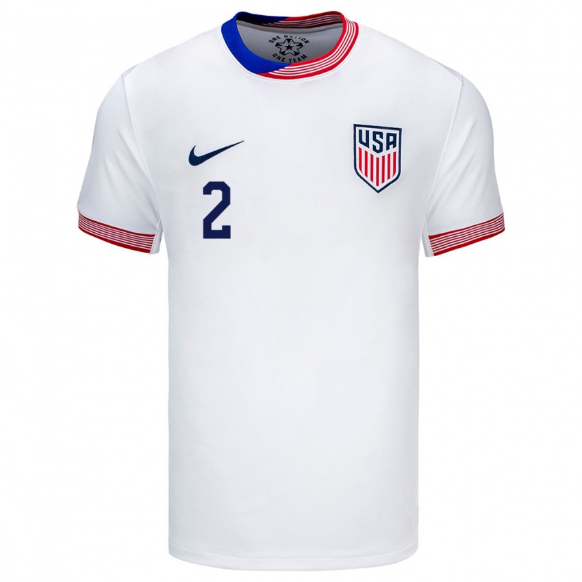 Niño Camiseta Estados Unidos Oscar Verhoeven #2 Blanco 1ª Equipación 24-26 La Camisa