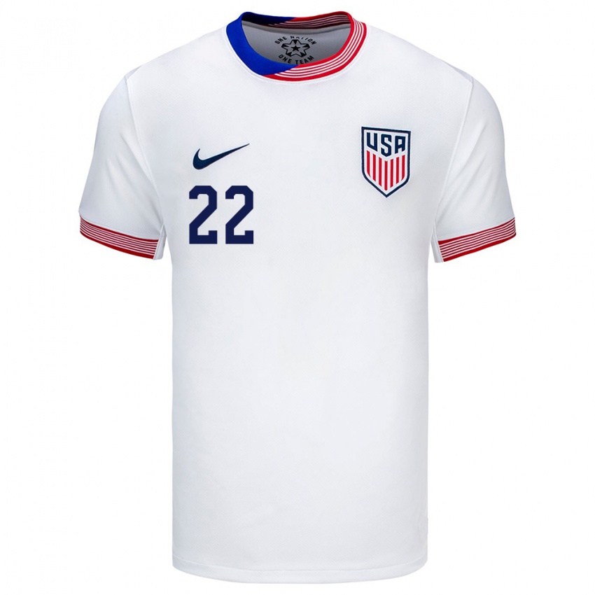 Niño Camiseta Estados Unidos Kristie Mewis #22 Blanco 1ª Equipación 24-26 La Camisa