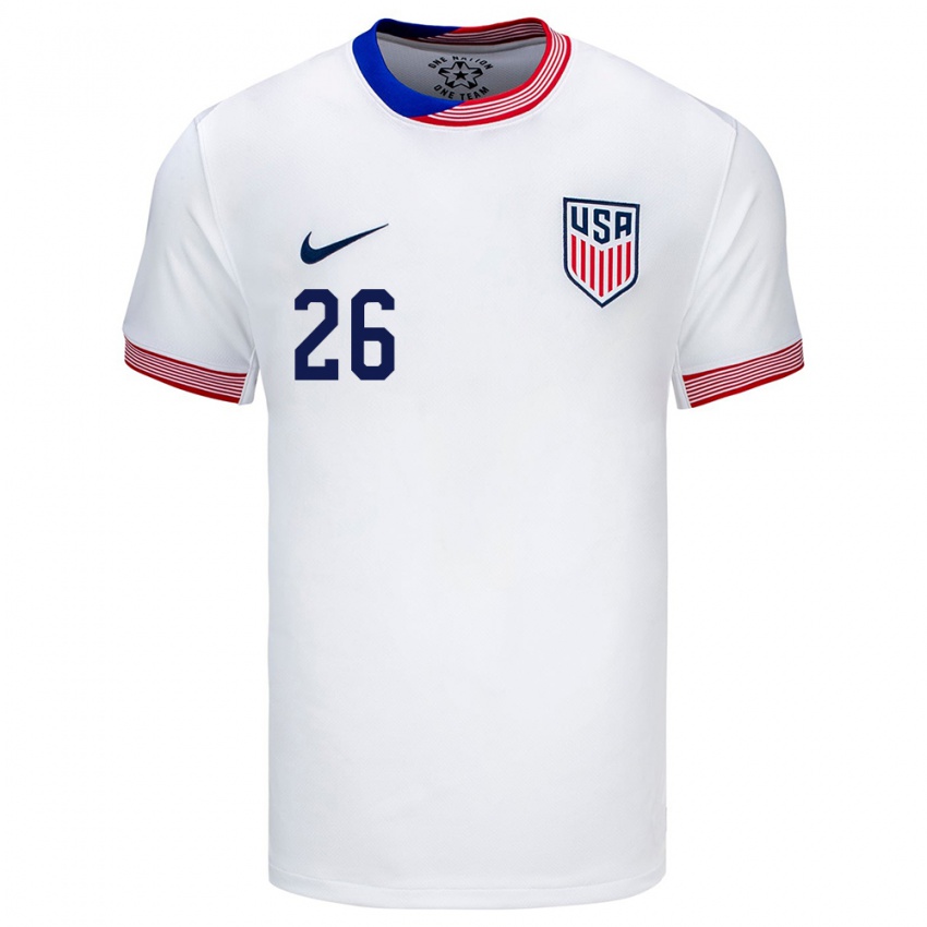 Niño Camiseta Estados Unidos Josh Sargent #26 Blanco 1ª Equipación 24-26 La Camisa