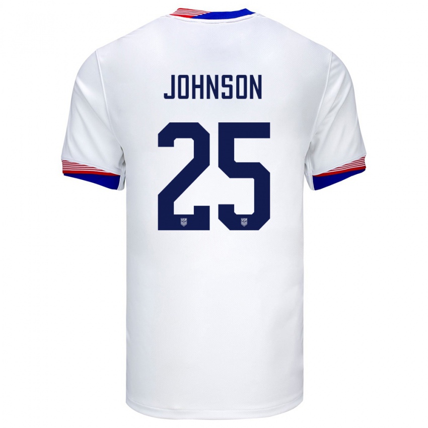 Niño Camiseta Estados Unidos Sean Johnson #25 Blanco 1ª Equipación 24-26 La Camisa