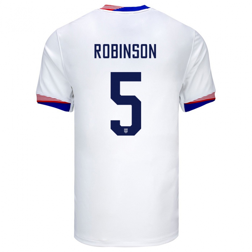 Niño Camiseta Estados Unidos Antonee Robinson #5 Blanco 1ª Equipación 24-26 La Camisa