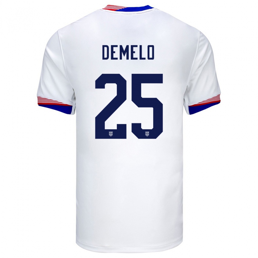 Niño Camiseta Estados Unidos Savannah Demelo #25 Blanco 1ª Equipación 24-26 La Camisa