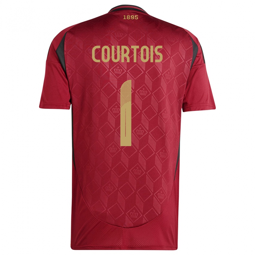 Niño Camiseta Bélgica Thibaut Courtois #1 Borgoña 1ª Equipación 24-26 La Camisa