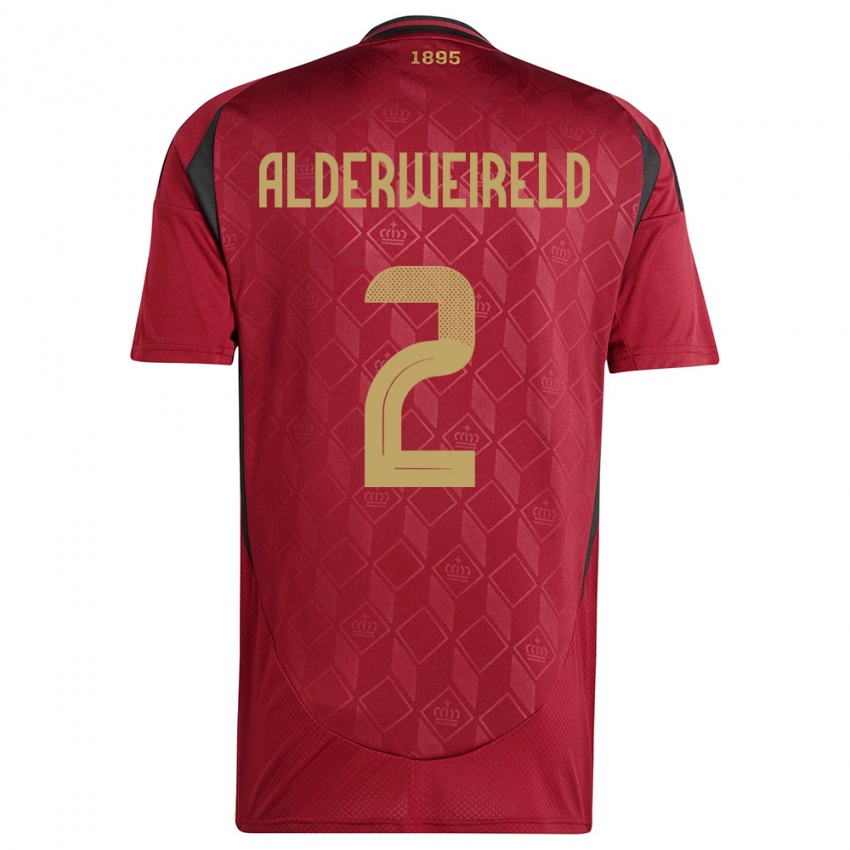 Niño Camiseta Bélgica Toby Alderweireld #2 Borgoña 1ª Equipación 24-26 La Camisa