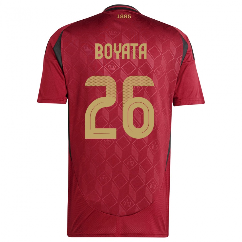 Niño Camiseta Bélgica Dedryck Boyata #26 Borgoña 1ª Equipación 24-26 La Camisa
