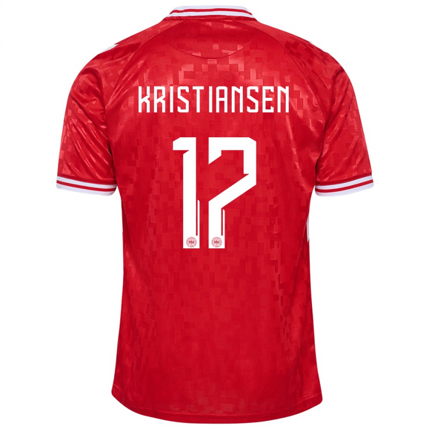 Niño Camiseta Dinamarca Victor Kristiansen #17 Rojo 1ª Equipación 24-26 La Camisa