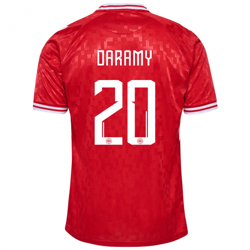 Niño Camiseta Dinamarca Mohamed Daramy #20 Rojo 1ª Equipación 24-26 La Camisa