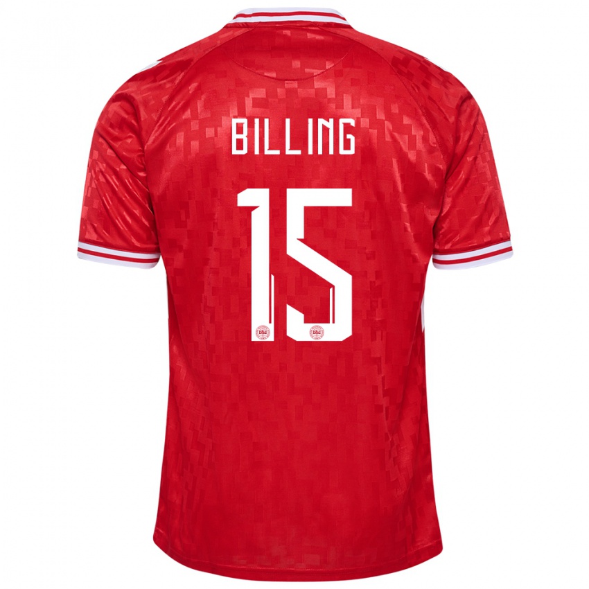 Niño Camiseta Dinamarca Philip Billing #15 Rojo 1ª Equipación 24-26 La Camisa