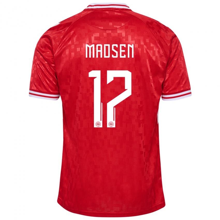 Niño Camiseta Dinamarca Nicolas Madsen #17 Rojo 1ª Equipación 24-26 La Camisa