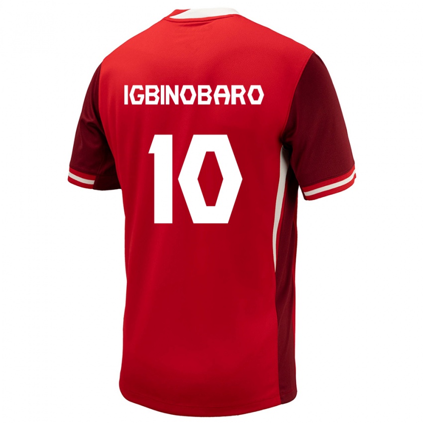 Niño Camiseta Canadá Philip Igbinobaro #10 Rojo 1ª Equipación 24-26 La Camisa