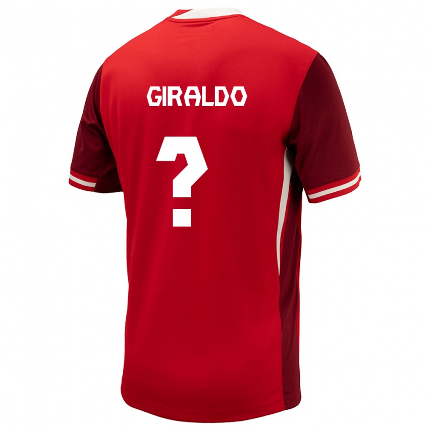 Niño Camiseta Canadá Tomas Giraldo #0 Rojo 1ª Equipación 24-26 La Camisa