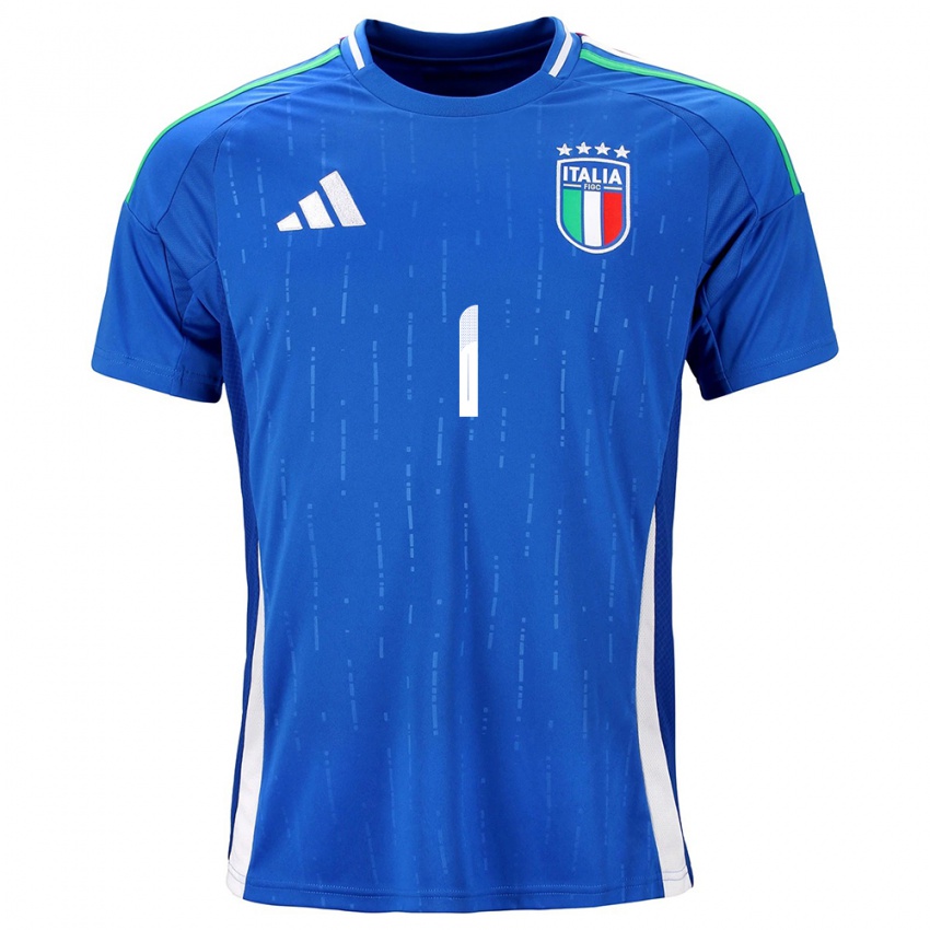 Niño Camiseta Italia Gianluigi Donnarumma #1 Azul 1ª Equipación 24-26 La Camisa