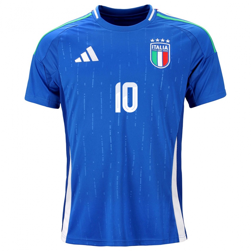 Niño Camiseta Italia Simone Pafundi #10 Azul 1ª Equipación 24-26 La Camisa