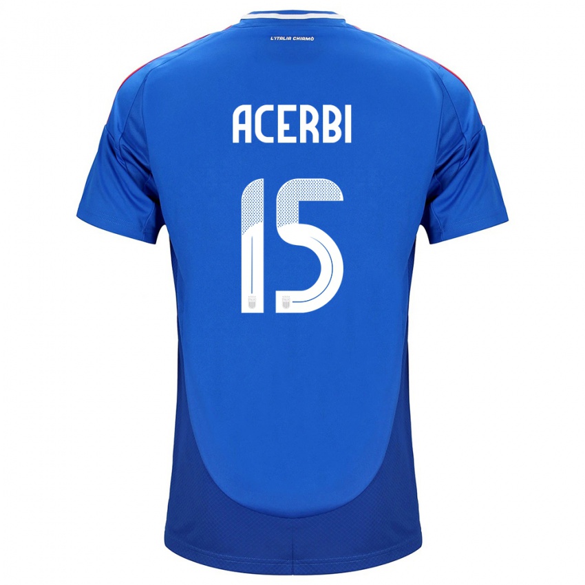 Niño Camiseta Italia Francesco Acerbi #15 Azul 1ª Equipación 24-26 La Camisa