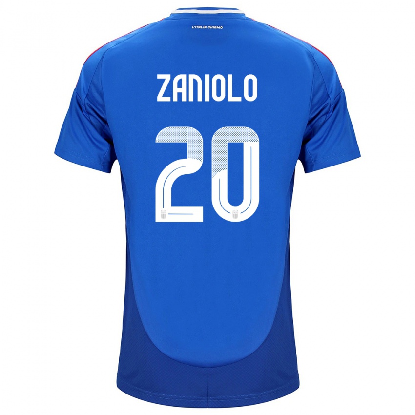 Niño Camiseta Italia Nicolò Zaniolo #20 Azul 1ª Equipación 24-26 La Camisa