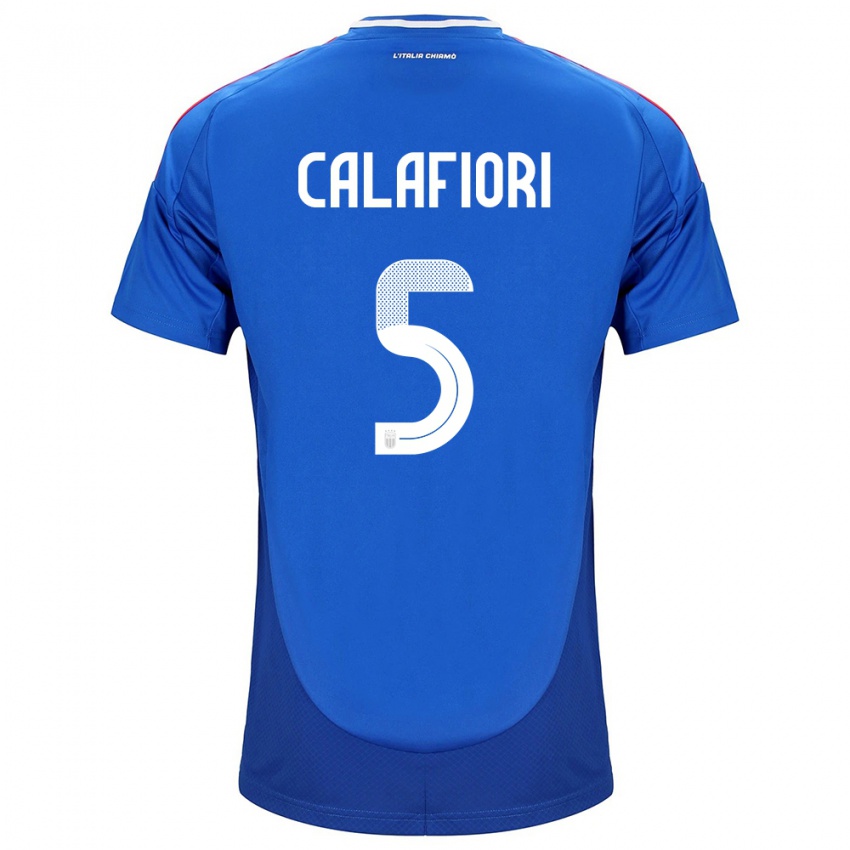 Niño Camiseta Italia Riccardo Calafiori #5 Azul 1ª Equipación 24-26 La Camisa