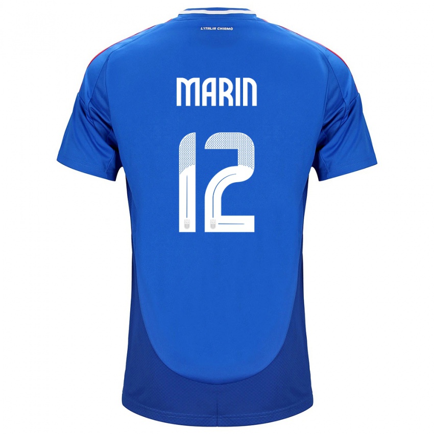 Niño Camiseta Italia Renato Marin #12 Azul 1ª Equipación 24-26 La Camisa