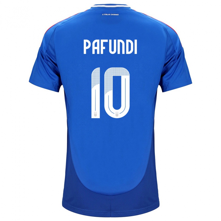 Niño Camiseta Italia Simone Pafundi #10 Azul 1ª Equipación 24-26 La Camisa