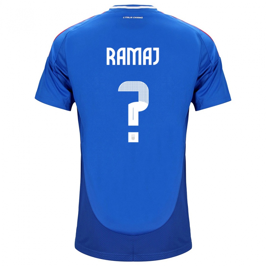 Niño Camiseta Italia Gabriel Ramaj #0 Azul 1ª Equipación 24-26 La Camisa