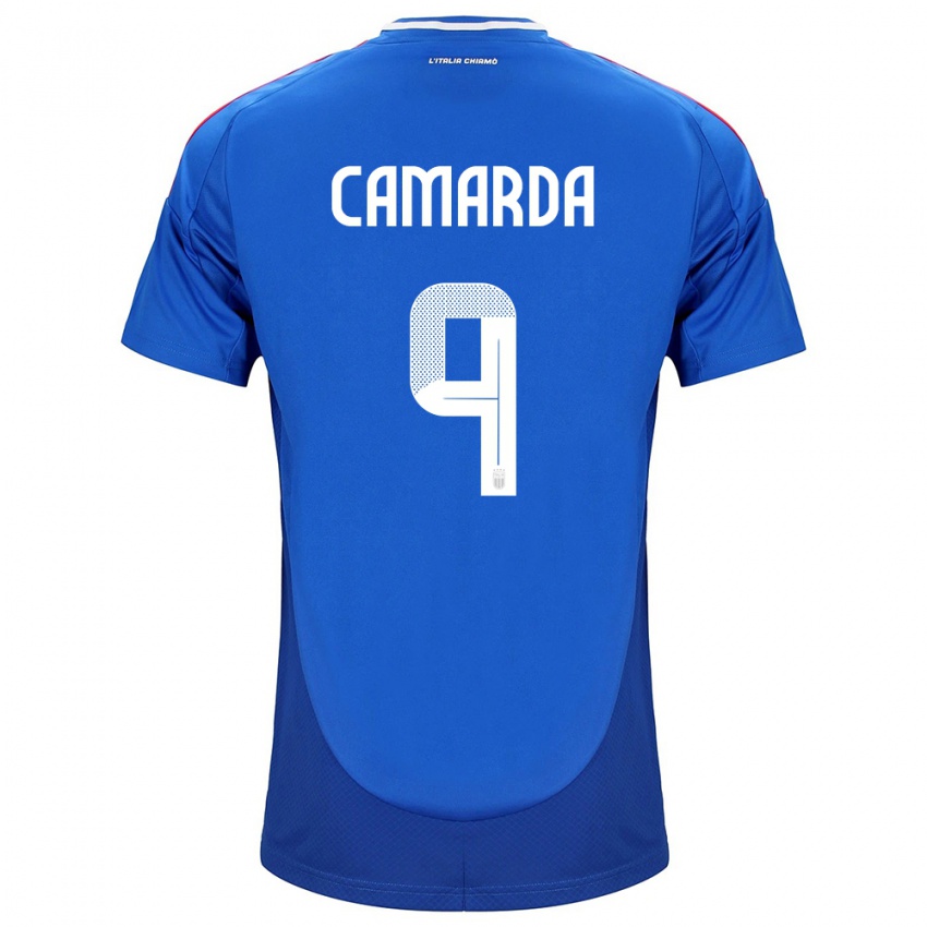 Niño Camiseta Italia Francesco Camarda #9 Azul 1ª Equipación 24-26 La Camisa