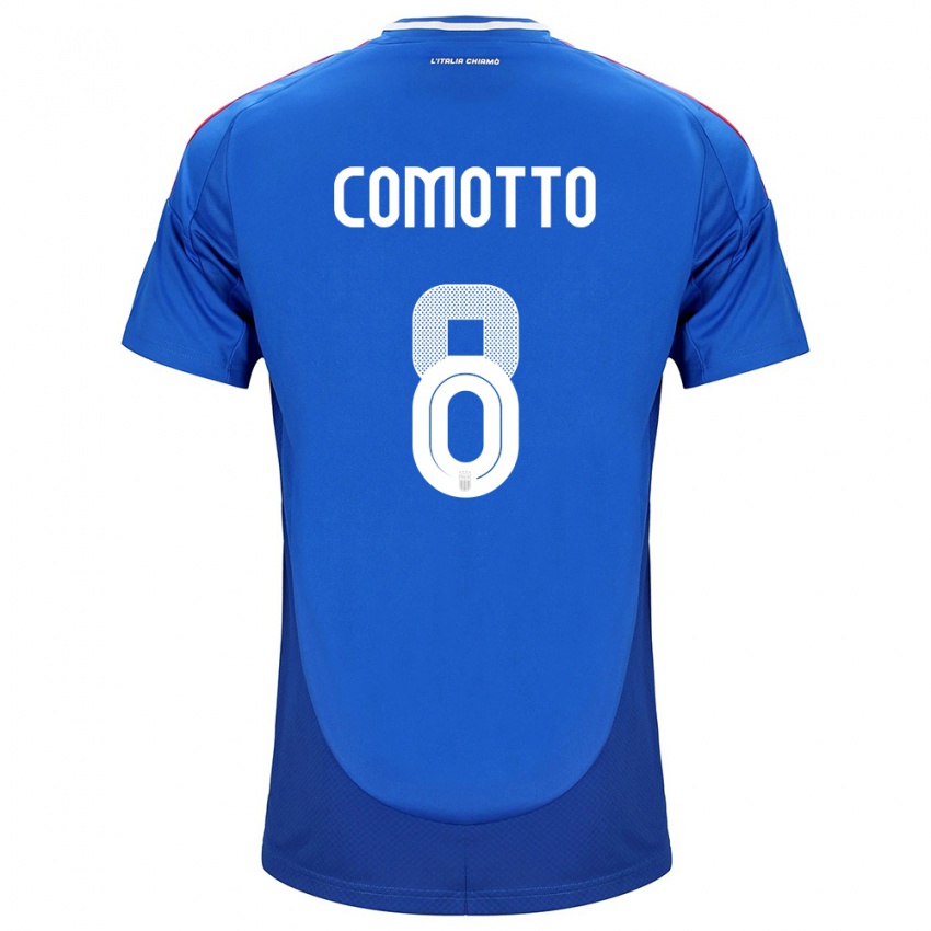 Niño Camiseta Italia Christian Comotto #8 Azul 1ª Equipación 24-26 La Camisa