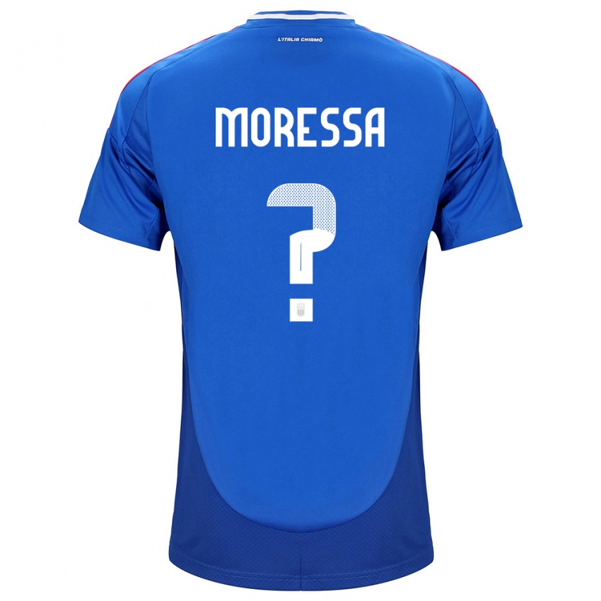 Niño Camiseta Italia Kevin Moressa #0 Azul 1ª Equipación 24-26 La Camisa