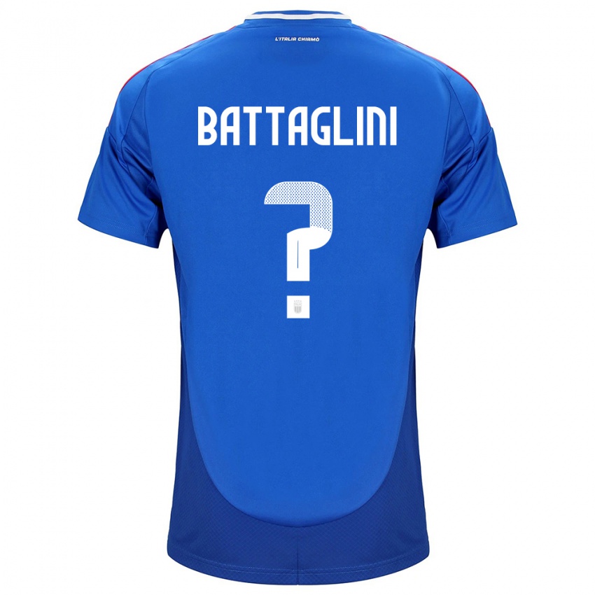 Niño Camiseta Italia Pietro Battaglini #0 Azul 1ª Equipación 24-26 La Camisa
