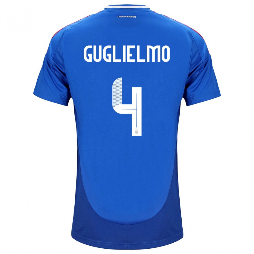 Niño Camiseta Italia Lucia Di Guglielmo #4 Azul 1ª Equipación 24-26 La Camisa